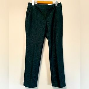 Ann Taylor NWT Dark Green Lace Dress Pants Womens size 6 classy high end slim